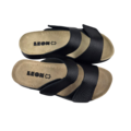 Leon Footwear Black sandals - double strap - material: Leather & Polyurethane
