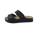Leon Footwear Black sandals - double strap - material: Leather & Polyurethane