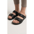 Leon Footwear Sandalen zwart - dubbele band - materiaal: Leer & Polyurethaan