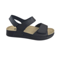 Leon Footwear Black sandals - double strap with heel strap - material: Leather & Polyurethane -
