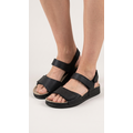Leon Footwear Black sandals - double strap with heel strap - material: Leather & Polyurethane -