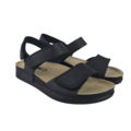 Leon Footwear Sandalen zwart - dubbele band met hielband - materiaal: Leer & Polyurethaan  -