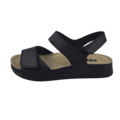 Leon Footwear Black sandals - double strap with heel strap - material: Leather & Polyurethane -