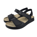 Leon Footwear Sandalen zwart - dubbele band met hielband - materiaal: Leer & Polyurethaan  -