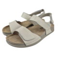 Leon Footwear Sandalen offwhite - dubbele band met hielband - materiaal: Leer & Polyurethaan