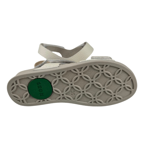 Leon Footwear Off-white sandals - double strap with heel strap - material: Leather & Polyurethane