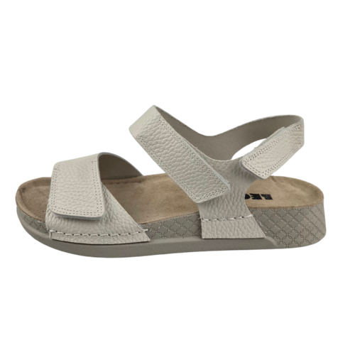 Leon Footwear Off-white sandals - double strap with heel strap - material: Leather & Polyurethane