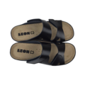 Leon Footwear Laura sandals black - double strap - material: Leather & Polyurethane