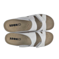 Leon Footwear Sandalen Laura wit - dubbele band - materiaal: Leer & Polyurethaan