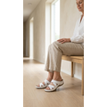 Leon Footwear Laura sandals white - double strap - material: Leather & Polyurethane