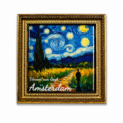Epoxy Magneet Van Gogh painting Starry Night (bestel per 12 stuks)