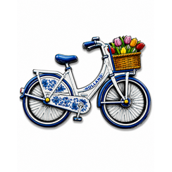 Epoxy Magneet Holland bike Delftsblauw wit (bestel per 12 stuks)