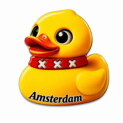 Epoxy Magneet Amsterdam yellow Ducky (bestel per 12 stuks)