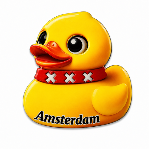 Epoxy Magneet Amsterdam yellow Ducky (bestel per 12 stuks)