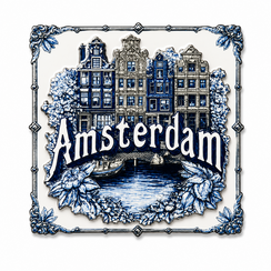 Epoxy Magnet Amsterdam Delftblue canal house (order per 12pcs)
