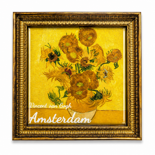 Epoxy Magneet van Gogh painting sunflowers (bestel per 12 stuks)