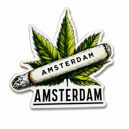 Epoxy Magneet Marijuana Amsterdam  (bestel per 12 stuks)