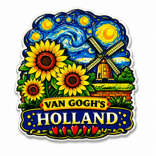 Epoxy Magneet Van Gogh's Holland (bestel per 12 stuks)
