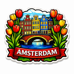Epoxy Magneet Amsterdam Prinsengracht (bestel per 12 stuks)