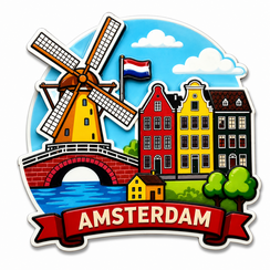 Epoxy Magneet Amsterdam windmill (bestel per 12 stuks)