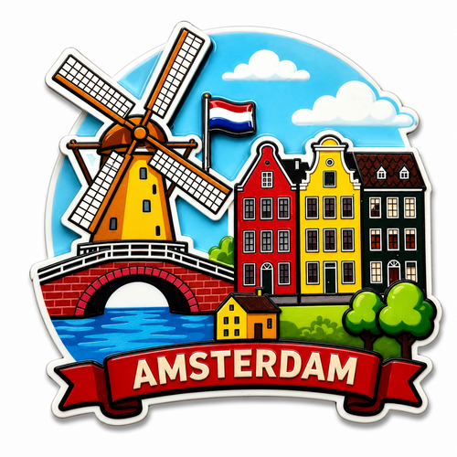 Epoxy Magneet Amsterdam windmill (bestel per 12 stuks)