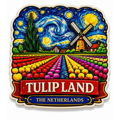 Epoxy Magneet Tulip Land blue sky (bestel per 12 stuks)