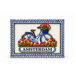 Epoxy Magneet Delftsblauwe lijst fiets (bestel per 12 stuks)