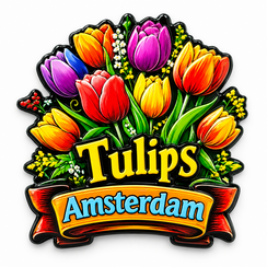 Epoxy Magneet tulpen in Amsterdam (bestel per 12 stuks)