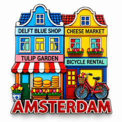 Epoxy Magnet streets of Amsterdam (order per 12pcs)