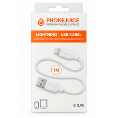 USB kabel 1 Meter Lightning - wit