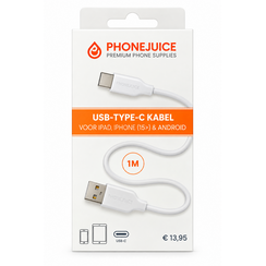 1M USB-C cable - white
