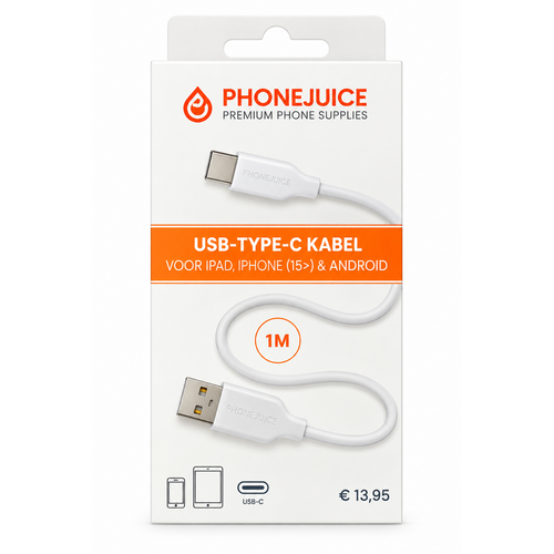 1M USB-C cable - white