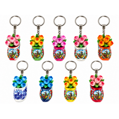 Woodenshoe keyhanger + tulips - all colors on one page