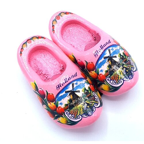 klompmagneet 4cm met twee klompjes - alle kleuren op één pagina