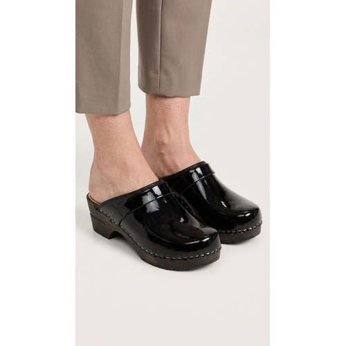 SIMSON Swedish Clogs Black Patent Leather