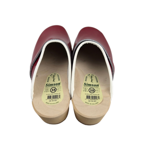 SIMSON Swedish Clogs Red Patent Leather