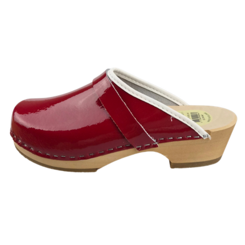 SIMSON Swedish Clogs Red Patent Leather