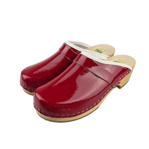 SIMSON Zweedse klompen - Rood Lakleer