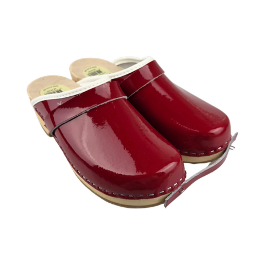 SIMSON Zweedse klompen - Rood Lakleer