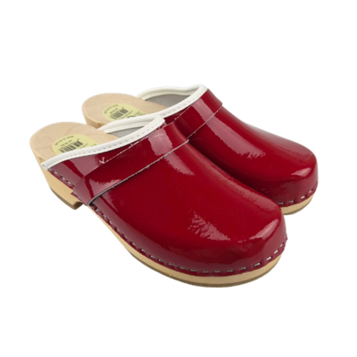 SIMSON Zweedse klompen - Rood Lakleer