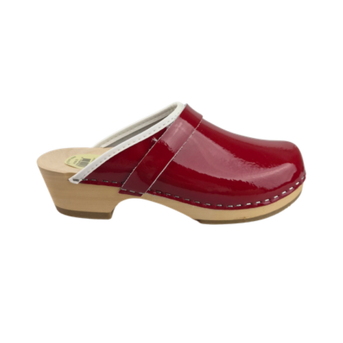 SIMSON Zweedse klompen - Rood Lakleer