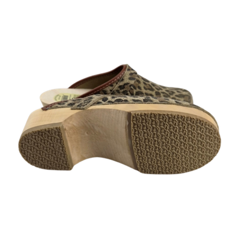SIMSON Zweedse klompen - Leopard leer