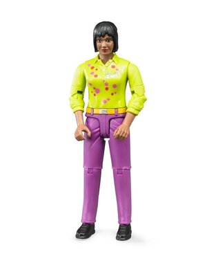 Bruder 60403 - Speelfiguur vrouw: bruin, zwart, roze jeans