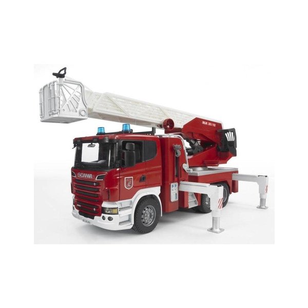 Bruder 3590 - Scania brandweer ladderwagen met waterpomp, licht & geluid