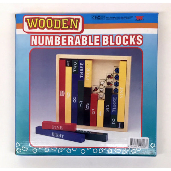 Leer cijfer blokken hout - Engelstalig