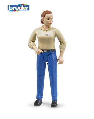 Bruder 60408 - Speelfiguur vrouw: blank, bruin, blauwe jeans