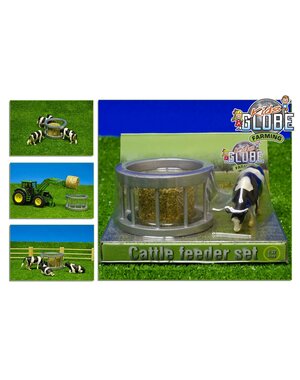Kids Globe Voederring met ronde baal en koe 1:32 - 571961