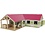 Kids Globe Paarden hoekstal met 3 boxen en berging roze (geschikt voor Schleich) - 610210