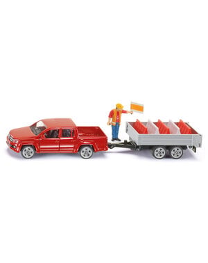 Siku 3543 - Pick-Up met aanhanger en wegmarkering