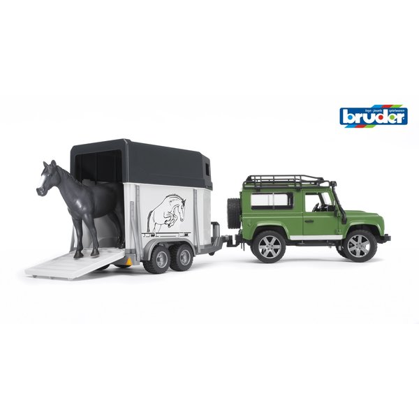 Bruder 2592 - Land Rover Defender met paardentrailer